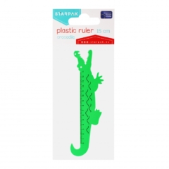 Krokodil formájú műanyag vonalzó - 15 cm