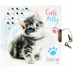 Cicás kulcsos napló 13,5 x 13,5 cm - Cute Kitty