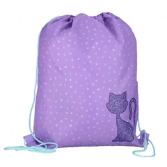 Cicás zsinóros hátizsák, tornazsák - Glitter Cat (576220)