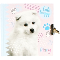 Kutyakölyök kulcsos napló 13,5 x 13,5 cm - Cute Doggy