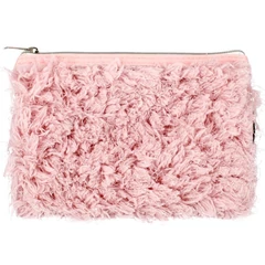 Pink szőrmés tolltartó, neszesszer