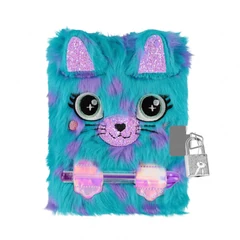 Cicás szőrmés kulcsos napló - A6/60 lap - flitterekkel (564706)