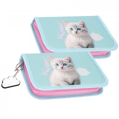 Cicás kihajtható tolltartó - kék, rózsaszín (550991)