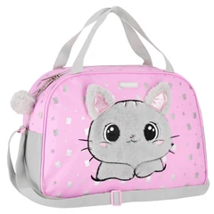 Kitty Plus cicás kézitáska, sporttáska - szürke, pink (550872)