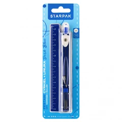 körző, vonalzóval - kék (561877)