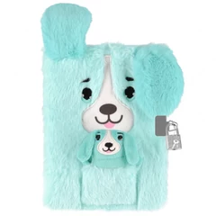 Kutyás szőrmés kulcsos napló - A5/80 lap - kék (564709)