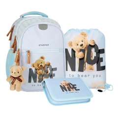 Macis iskolatáska szett kihajtható tolltartóval - Nice to bear you (576208-1-szett)