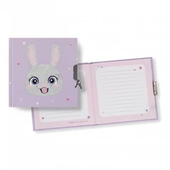 Nyuszis kulcsos napló 13,5 x 13,5 cm (534355)