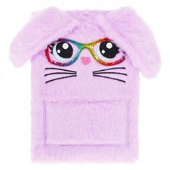 Nyuszis szőrmés napló - rózsaszín 19 x 27 cm (527838)