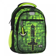 Pixel iskolatáska, hátizsák - 3 rekeszes - zöld (550865)