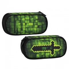 Pixel ovális tolltartó - zöld (550913)