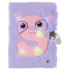 Szőrmés kulcsos napló - Lila, S betűvel (526052)