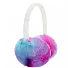 Szőrmés glitteres fülmelegítő - Ombre lila