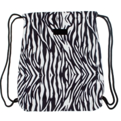Zebra mintás zsinóros hátizsák, tornazsák