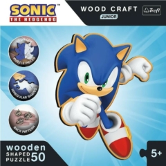 Trefl 50 db-os Wood Craft Shaped Prémium Fa Puzzle - Sonic, a sündisznó (20203)