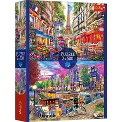 Trefl 2 x 500 db-os puzzle - European capitals (37496)