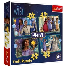 Trefl 4 az 1-ben puzzle (35,48,54,70 db-os) - Disney Wish - Dreams come true (34649)