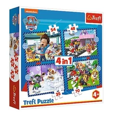 Trefl 4 az 1-ben puzzle (35,48,54,70 db-os) - Mancs őrjárat - Doggy things (34650)