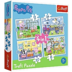 Trefl 4 az 1-ben puzzle (12,15,20,24 db-os) - Peppa malac - Peppa emlékei (34359)