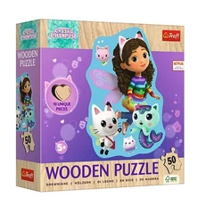 Trefl 50 db-os Wooden Contour Fa Puzzle - Gabi babaháza - Happy Gabby (20260)