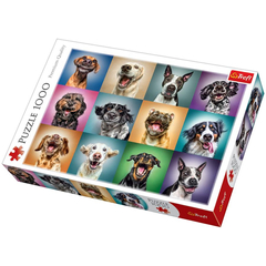 Trefl 1000 db-os puzzle - Vicces kutya portrék (10462)