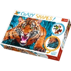 Trefl 600 db-os puzzle - Crazy Shapes - Támadó tigris (11110)