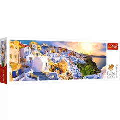 Trefl 1000 db-os Panoráma puzzle - Görögország, Santorini a nyárban (29054)