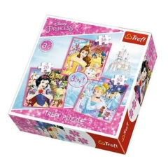 Trefl 3 az 1-ben puzzle (20,36,50 db-os) - Disney Princess (34833)