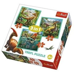 Trefl 3 az 1-ben puzzle (20,36,50 db-os) - Dinoszauruszok (34837)