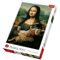 Trefl 500 db-os puzzle - Mona Lisa és a doromboló macska (37294)