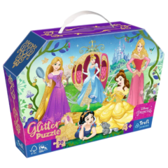 Trefl 70 db-os puzzle táskában - Disney Princess - Glitter effect (53017)