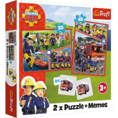 Trefl 2 az 1-ben puzzle és memóriajáték - Sam a tűzoltó (93334)
