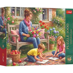 Trefl 1000 db-os Premium Plus puzzle - Mother's Day - Family in the Garden (12144)