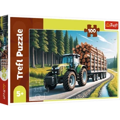 Trefl 100 db-os puzzle - Erdészeti traktor (16493)