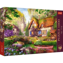 Trefl 1000-db-os Premium Plus puzzle - Tea Time - Egy szép faház az erdőben (10804)