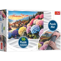 Trefl 1000 db-os puzzle + kirakó szőnyeg - Hortenzia mesevilág (94070)