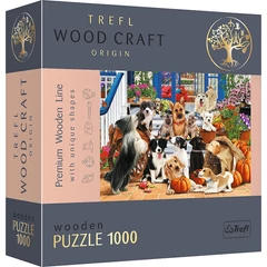 Trefl 1000 db-os Wood Craft Prémium Fa Puzzle - Kutya barátság (20149)