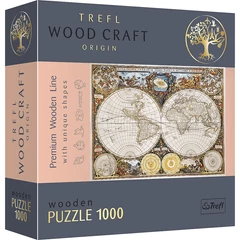 Trefl 1000 db-os Wood Craft Prémium Fa Puzzle - Ókori világtérkép (20144)