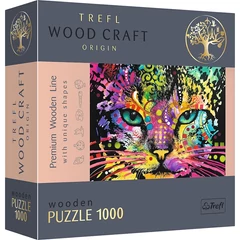 Trefl 1000 db-os Wood Craft Prémium Fa Puzzle - Színes macska (20148)