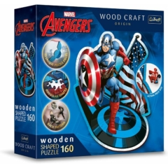 Trefl 160 db-os Wood Craft Shaped Prémium Fa Puzzle - Marvel - Amerika kapitány (20194)