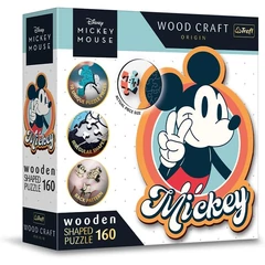 Trefl 160 db-os Wood Craft Shaped Prémium Fa Puzzle - Mickey (20191)