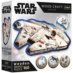 Trefl 160 db-os Wood Craft Shaped Prémium Fa Puzzle - Star Wars - Millennium Falcon (20189)