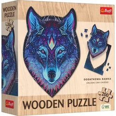 Trefl 200 db-os Wooden Contour Fa Puzzle - Farkas (94158)