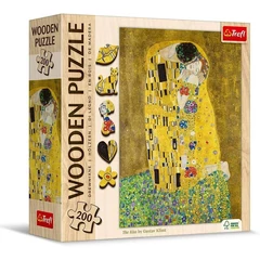 Trefl 200 db-os Wooden Contour Fa Puzzle - Gustave Klimt - The Kiss (20247)