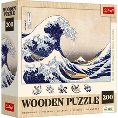 Trefl 200 db-os Wooden Contour Fa Puzzle - Hokusai - The Great Wave off Kanagawa (20250)