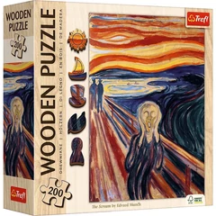 Trefl 200 db-os Wooden Contour Fa Puzzle - Munch - A sikoly (20252)