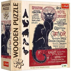 Trefl 200 db-os Wooden Contour Fa Puzzle - Théophile Steinlen - A fekete macska (20254)