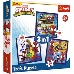 Trefl 3 az 1-ben puzzle (20,36,50 db-os) - Spidey és barátai (34892)
