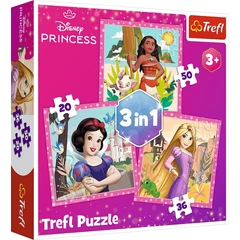 Trefl 3 az 1-ben puzzle (20,36,50 db-os) - Disney hercegnők - Gyönyörű virágok (34875)