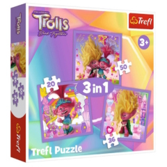 Trefl 3 az 1-ben puzzle (20, 36, 50 db-os) - Trollok (34870)